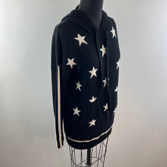 PRVLG Threads Of Privilege Black White Hoodie Cashmere Stars Pullover Medium M - Picture 6 of 11